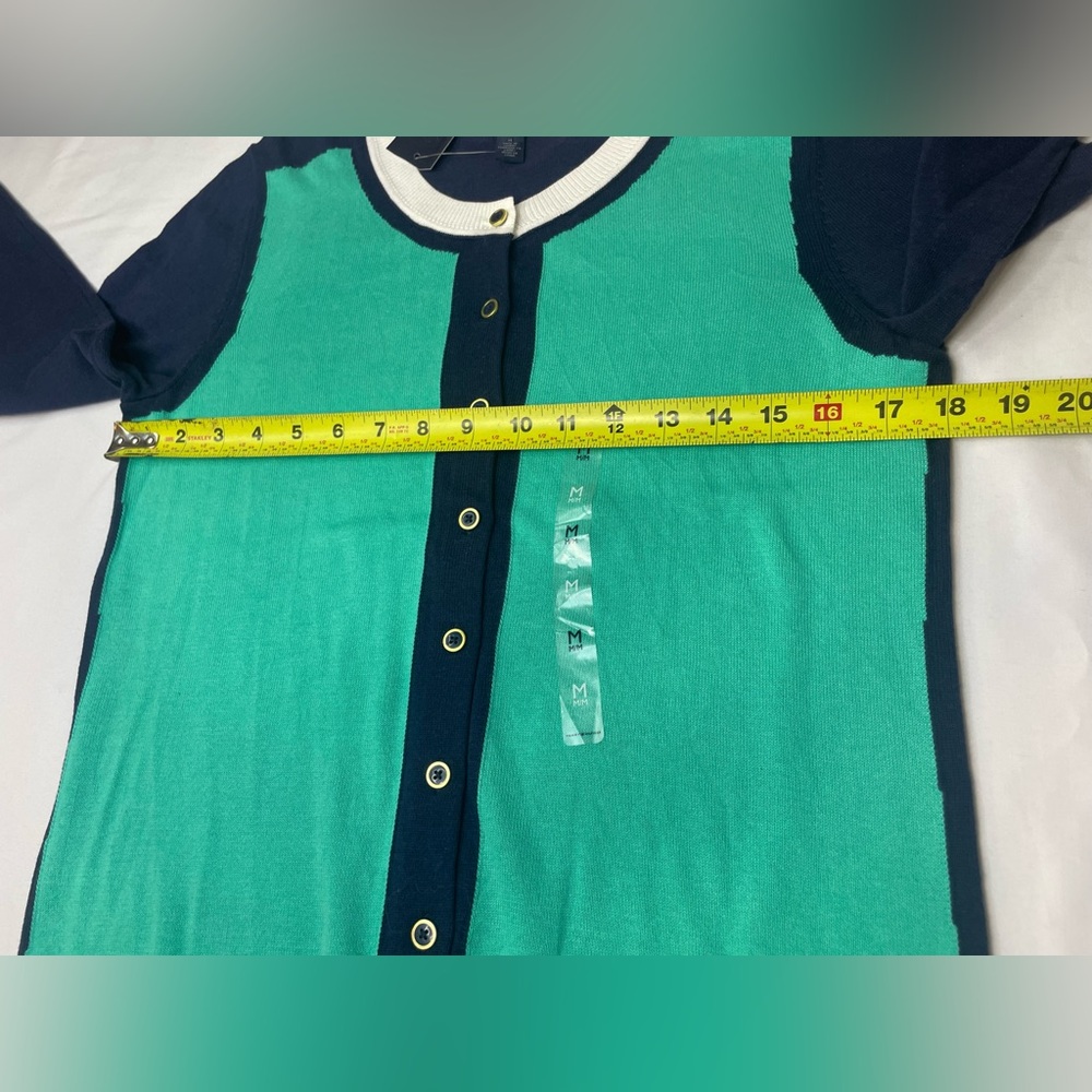 Tommy Hilfiger Teal and Navy Button-Up Cardigan - Picture 8 of 13